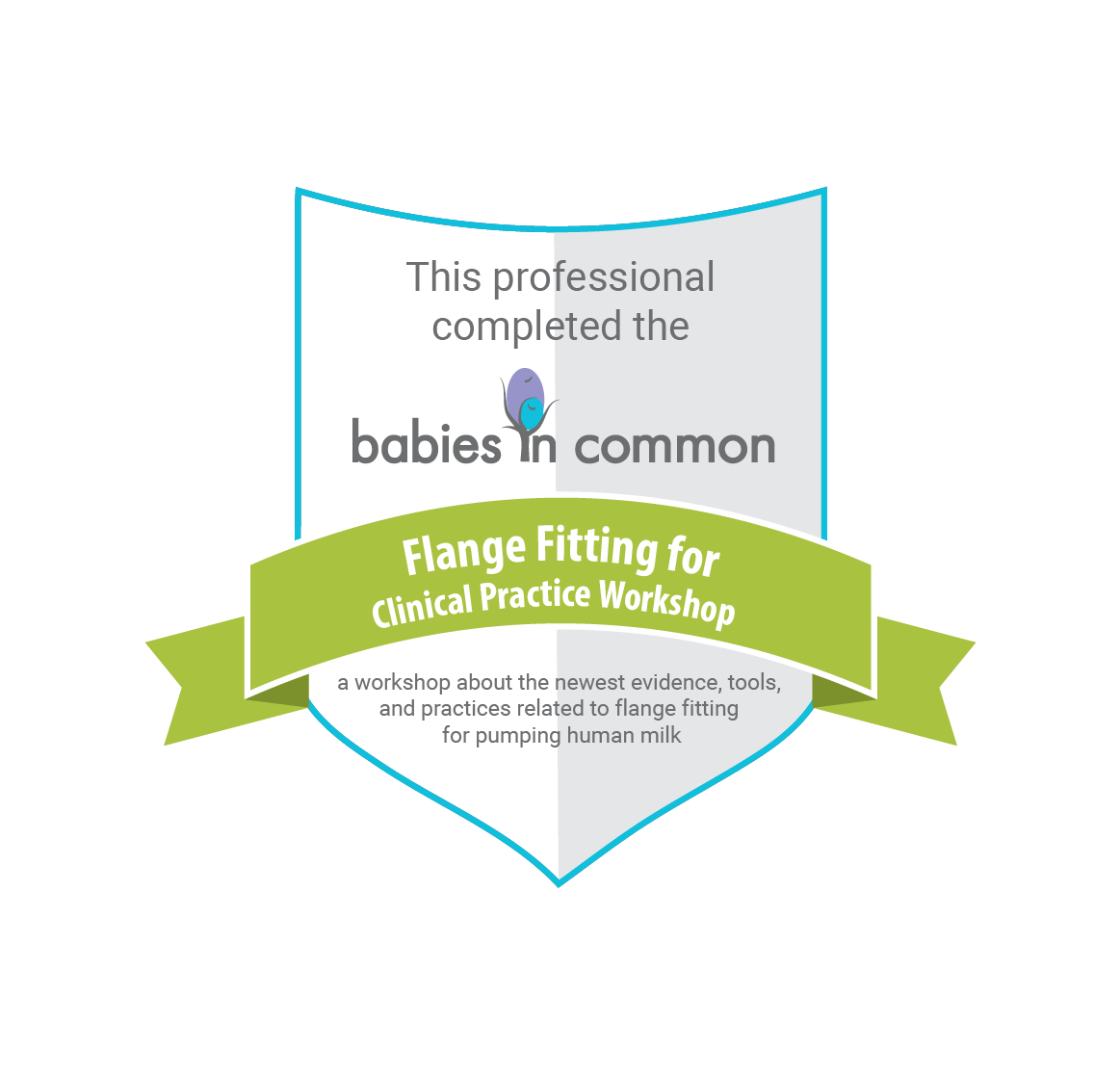 Babies in Common Flange Fitting for Clinical Practice Workshop completion badge